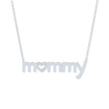 Macy's | Diamond Mommy 18" Pendant Necklace (1/10 ct. t.w.) in Sterling Silver,商家Macy's,价格¥1487