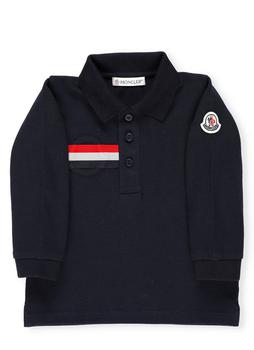 商品Moncler Enfant Logo Patch Long-Sleeve Polo Shirt - 3-6M图片
