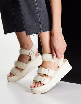推荐Shaka Neo Bungy platform sandals with double strap in natural商品