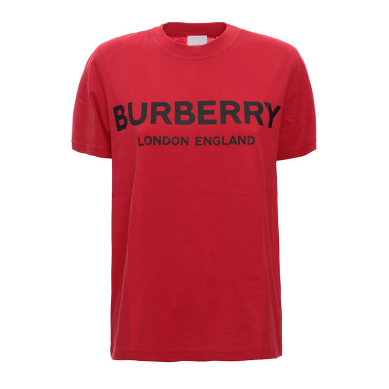 推荐Burberry 博柏利 女士红色徽标印花T恤 8021272商品