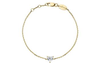 商品18ct yellow gold and diamond heart bracelet图片