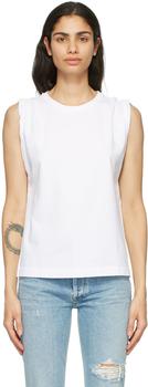 product White Jordana Rolled Sleeve Tank Top image