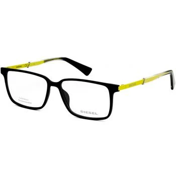 推荐Diesel Men's Eyeglasses - Matte Black/Yellow Rectangular Shaped Frame | DL5290 002商品