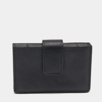 推荐Prada Black Saffiano Leather 5 Gusset Card Holder商品