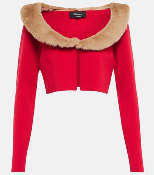 商品BLUMARINE | Faux fur-trimmed jersey cardigan,商家MyTheresa,价格¥2331图片