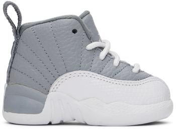 推荐Baby Gray & White Jordan 12 Retro Sneakers商品
