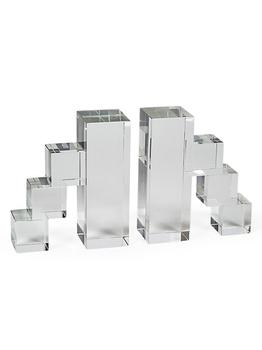 商品Tizo | Crystal Block Steps 2-Piece Bookend Set,商家Saks Fifth Avenue,价格¥845图片