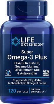 商品深海鱼油欧米伽omega-3 高纯度超级野生鱼油软胶囊中老年人DHA 120粒/瓶,商家Life Extension,价格¥252图片