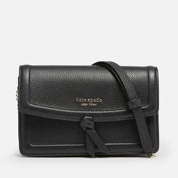 kate spade帆布包斜挎包, Kate Spade | Kate Spade New York Women's Knott Pebbled Flap Cross Body Bag - Black商品图片 