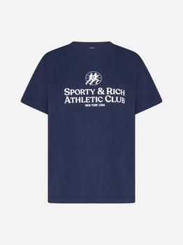 Sporty & Rich | S&R Athletic Club cotton t-shirt商品图片,5折×额外9折, 额外九折