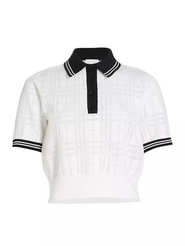 Burberry | Elanora Knit Cotton-Blend Polo商品图片,