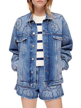 商品Maje | Bistrass Studded Denim Jacket,商家Saks Fifth Avenue,价格¥2584图片