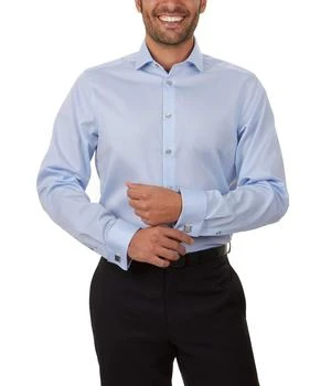 Calvin Klein | Men's Dress Shirt Slim Fit Non Iron Herringbone Spread Collar 