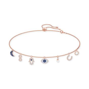 施华洛世奇项链直邮, Swarovski | Rose Gold-Tone Crystal Protective Charm Bolo Necklace商品图片 