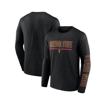 Fanatics | Men's Branded Black Arizona State Sun Devils Modern Two-Hit Long Sleeve T-shirt商品图片,