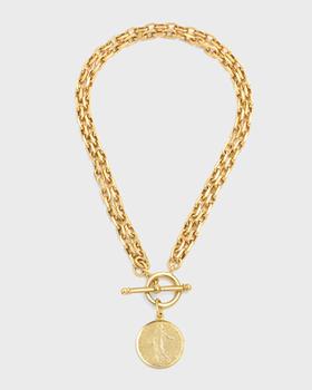 商品BEN-AMUN | 24k Gold Electroplate 2-Row Chain Necklace with Coin Pendant,商家Neiman Marcus,价格¥1630图片