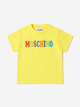 推荐Moschino Yellow Baby Unisex Cotton Logo T-Shirt商品