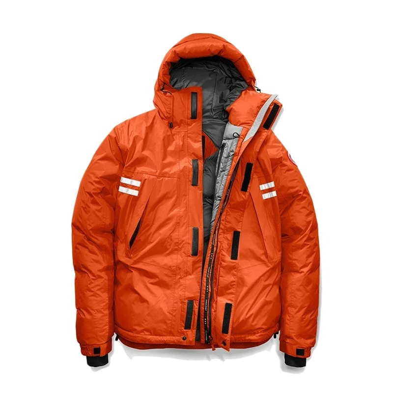 推荐【现货】加拿大鹅 MOUNTAINEER系列 男士橙色短款羽绒夹克商品