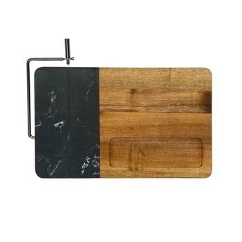 Creative Gifts International | Marble And Acacia Wood Board With Slicer In Black/natural,商家Premium Outlets,价格¥414