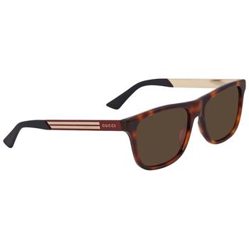 Gucci | Brown Rectangular Mens Sunglasses GG0687S 004 57商品图片,3.3折