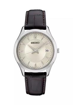 Seiko | 39 Millimeter Quartz Stainless Steel Patterned Dial Watch商品图片,7.5折