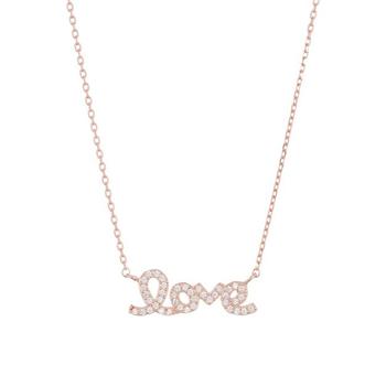 商品Adornia Cursive Love Necklace 14k Rose Gold Vermeil Silver图片