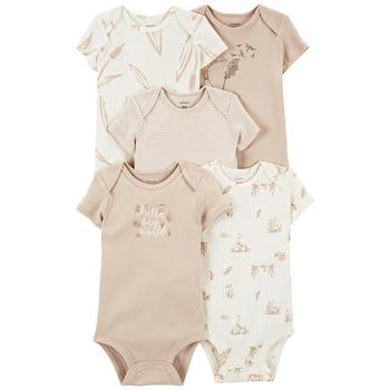 Carter's | Baby Boys or Baby Girls Short Sleeve Bodysuits, Pack of 5商品图片,6折