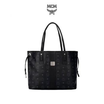 推荐MCM 奢侈品 女士 Liz Visetos系列黑色中号印花双面购物袋托特包子母包手提包 MWPAAVI02BK001商品