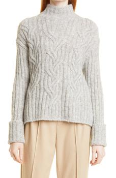 vince cashmere, Vince | Mirrored Cable Turtleneck Sweater商品图片 3.9折起