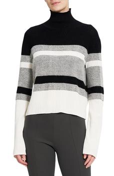 推荐Stripe Turtleneck Silk & Cotton Sweater商品