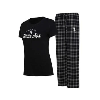 Concepts Sport | Women's Black, Gray Chicago White Sox Arctic T-shirt and Flannel Pants Sleep Set,商家Macy's,价格¥406