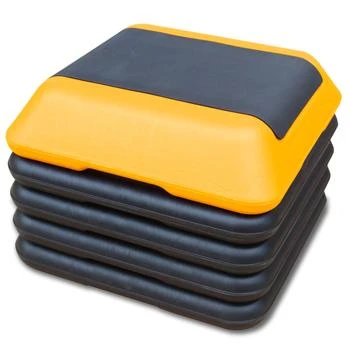 Streamdale Furniture | Streamdale Height-Adjustable Step Aerobics Platform Fitness Equipment Stepper Trainer Exercise Step Platform with 4 Riser Yellow,商家Premium Outlets,价格¥660