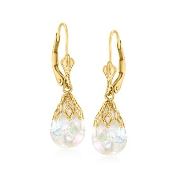 Ross-Simons | Ross-Simons Floating Opal Drop Earrings in 14kt Yellow Gold,商家Premium Outlets,价格¥2510