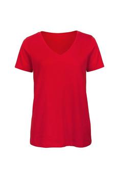 PRIVATE WHITE V.C., B&C | B&C Womens/Ladies Favourite Organic Cotton V-Neck T-Shirt (Red)商品图片 9.1折