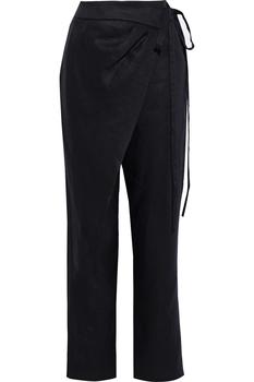 product Draped linen and ramie-blend straight-leg pants image