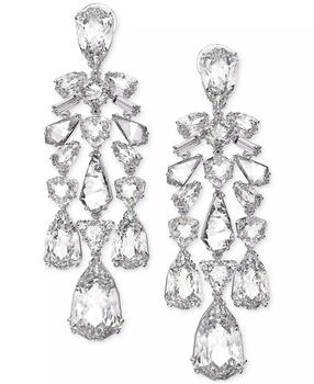 Swarovski | Silver-Tone Crystal Multi-Cut Clip-On Drop Earrings,商家Macy's,价格¥2251