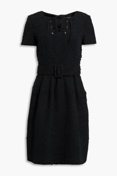 product Belted cotton-blend tweed dress image
