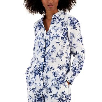 Charter Club | Women's Floral-Print Linen Shirt, Created for Macy's商品图片,4折, 独家减免邮费