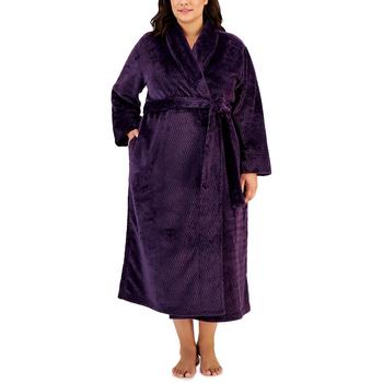 Charter Club | Plus Size Plush Zig Zag Wrap Robe, Created for Macy's商品图片,