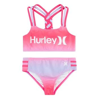 Hurley | Two-Piece Braided Strap Bikini Swim Set (Little Kids),商家Zappos,价格¥258
