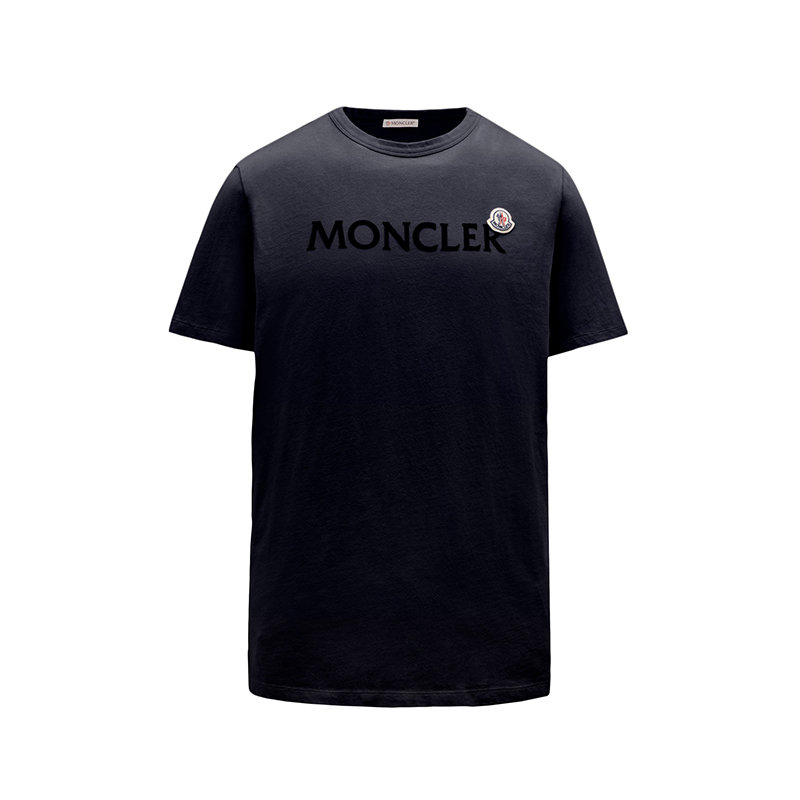 Moncler | 【预售3-7天】Moncler/蒙克莱 22年秋冬新款 男士午夜蓝色纯棉Logo印花短袖T恤H20918C000258390T778商品图片,7.9折, 包邮包税