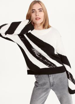 DKNY | Cowl Neck Sequin Swirl Sweater商品图片,额外8折, 额外八折