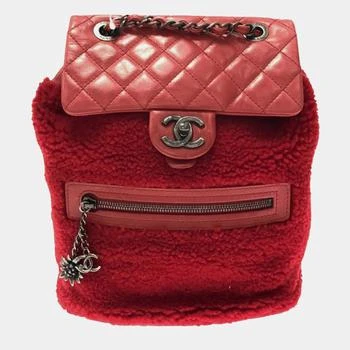 [二手商品] Chanel | Chanel Red Shearling and Leather Paris-Hamburg Backpack 满$3001减$300, $3000以内享9折, 独家减免邮费, 满减
