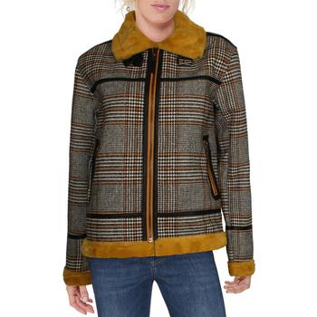 推荐Urban Outfitters Women's Plaid Print Faux Fur Trim Winter Coat商品