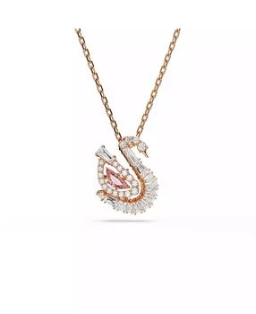 Swarovski | Swan Rhodium Plated Pendant Necklace,商家Macy's,价格¥1316