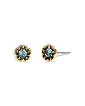 商品Coach | Signature Gem Color Crystal Stud Earrings in Gold Tone,商家Bloomingdale's,价格¥306图片