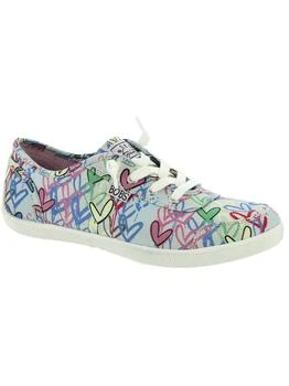 SKECHERS | Grateful Love Womens Canvas Lace-Up Slip-On Sneakers 
