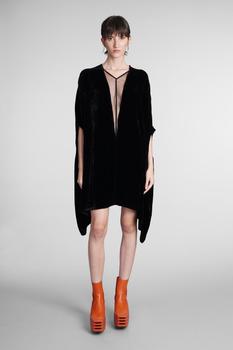 Rick Owens | Rick Owens Babel Caftan Tunic Dress In Black Viscose商品图片,