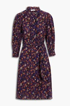 推荐Paoli belted floral-print cotton-voile dress商品