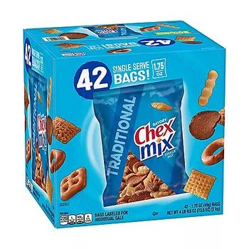 Chex Mix | Chex Mix Traditional Savory Snack Mix, 1.75 oz., 42 pk.,商家Sam's Club,价格¥133